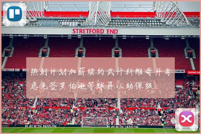 热刺计划加薪续约武什科维奇并考虑免签罗伯逊等球员以助保级